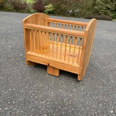 Handmade wooden dolls cot