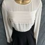 NWT Karen Millen Pintuck Detail Contrast A-Line Dress in Black/Cream Image 2