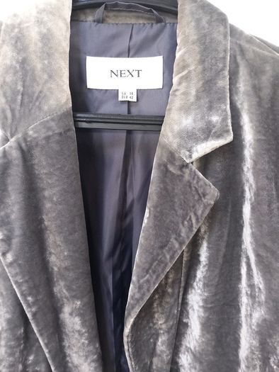 Next Vintage Crushed Velvet Jacket  Silver Grey (14)