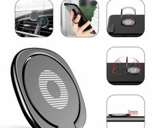 Magnetic Finger Ring Holder 360 for Phones Black or Silver