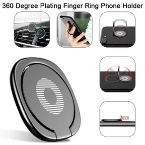 Magnetic Finger Ring Holder 360 for Phones Black or Silver
