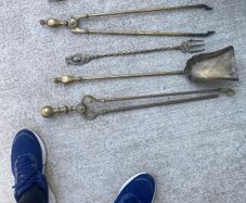 brass fireplace set