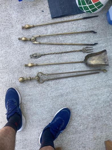 brass fireplace set