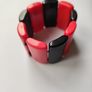 Vintage Cuff Bracelet Black Pink Stretch Image 4