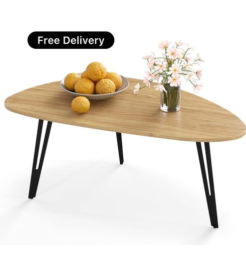 Modern Oval Coffee Table Oak Simple Center Table  Scandinavian