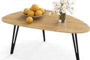 Modern Oval Coffee Table Oak Simple Center Table  Scandinavian