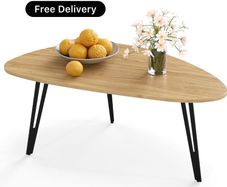 Modern Oval Coffee Table Oak Simple Center Table  Scandinavian