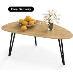 Modern Oval Coffee Table Oak Simple Center Table  Scandinavian
