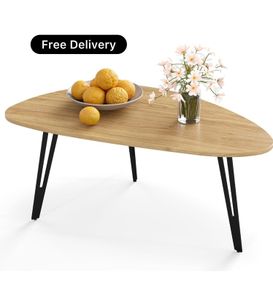 Modern Oval Coffee Table Oak Simple Center Table  Scandinavian