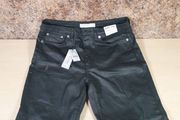 womens TOPSHOP Black wax denim jeans regular straight Size UK 12 EU 40 short leg BRAND NEW WITH TAGS  RRP 55 euro