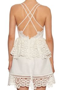 Self Portrait White Wedding Next Day Mini Dress Sz 14UK - Rrp 515 (New)