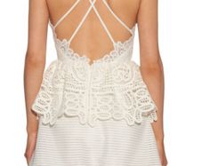 Self Portrait White Wedding Next Day Mini Dress Sz 14UK - Rrp 515 (New)