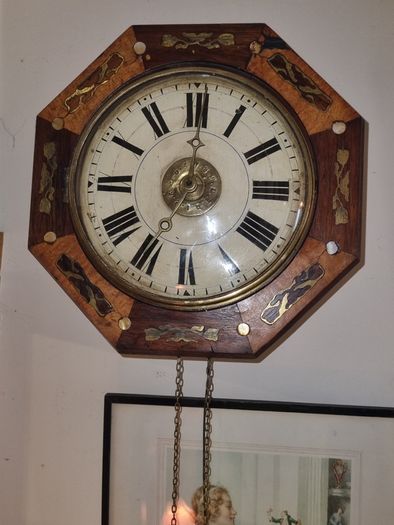 19th-century antique wall clock