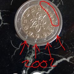 RARE 2002 2euro Portugal miss strike CIRCULATED