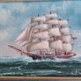Framed oil of a sailing ship on board signed Y. Jones Image 3