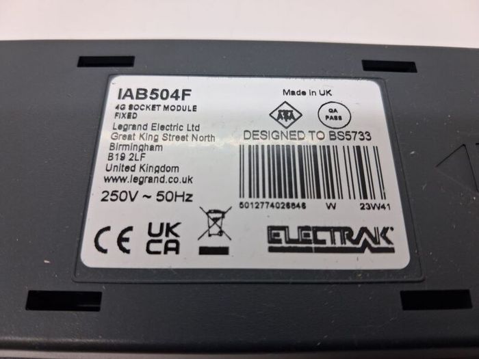 Postage - 2 x Electrak IAB504F 4 Gang Socket Module