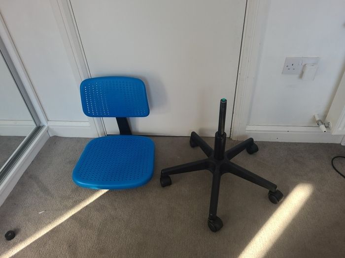 blue ikea chair