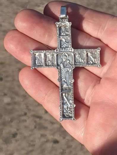 German Orthodox Silver Heavy Crucifix(Circa 1850)..22 grams