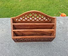 Wooden desk organiser