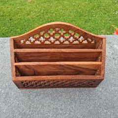 Wooden desk organiser
