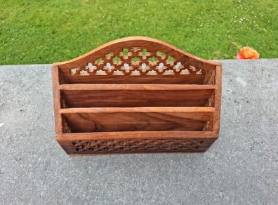 Wooden desk organiser