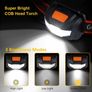 LED Head Torch, [2 Pack] Gritin COB Headlamp Super Bright Headlight, Adjustable with 3 Modes Image 2
