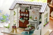 Wooden Dollhouse Kit 3D Build with LED Lights