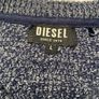 Diesel Mens Cable Knit Jumper Blue/Grey Large Image 4