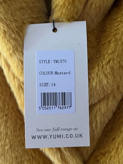 New YUMI Mustard Fur Jacket