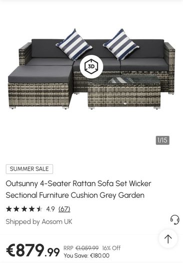 1 year old rattan sofa set
