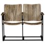 2-Seater Bench Solid Mango Wood and Steel Image 3
