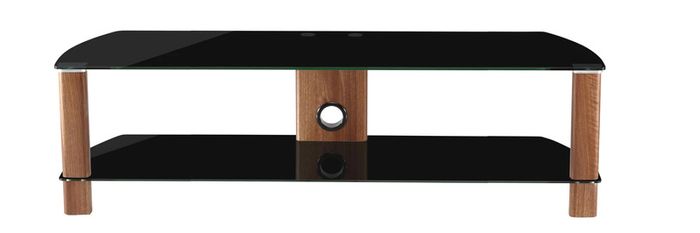 Alphason Century 1500 Tv Stand - Walnut & Black Glass - Adce1500-blk