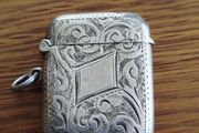 Antique Solid Silver Vesta Match Case - Birmingham 1903 (William Adams)