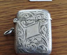 Antique Solid Silver Vesta Match Case - Birmingham 1903 (William Adams)