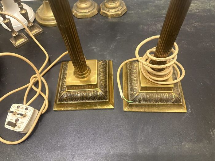 Pair of Vintage Corinthian Column Table Lamp Bases