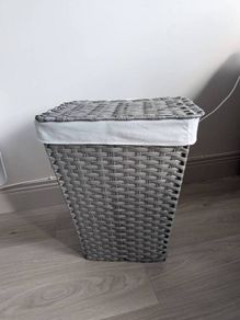 Grey Laundry Basket with Lid