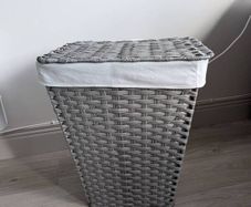 Grey Laundry Basket with Lid