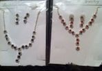 Two sets of bling bling necklaces & matching drop earrings