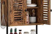 Vintage Medicine Cabinet, Bathroom Cabinet, Wall Cabinet with Shutters and Towel Rail