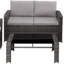 polyrattan seating group for 4 people, 12 pieces, garden furniture set with sofa, armchair and table, including seat and back cushions, for garden, terrace and balcony (grey) Image 2