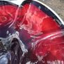 Murano Style Cranberry Ruffled Hand Blown Bowl Image 8
