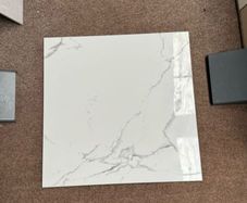 Joblot White Marble Effect Gloss Tile 60 x 60cm