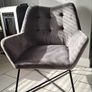 x2 grey velvet dining / lounge chairs Image 3