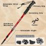Hiking Walking Trekking Poles - 2 Pack With Antishock And Quick Lock System, Telescopic, Collapsible, Ultralight For Hiking, Camping, Mountaining, Backpacking, Walking, Trekking Image 2