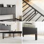 King Size Bed Frame with Storage Wooden Headboard Image 8