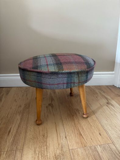 Harris tweed footstool