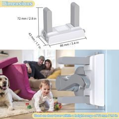 Child Door Lever Lock 2 Pack Childproof Door Handle Lock Self Adhesive Door Lock Without Drilling Baby Door Safety Lock Bedroom Door Lock - Pet Proof Door Lock, 2 Pack Handle Protectors