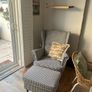 Strandmon IKEA armchair and footstool houndstooth Image 4