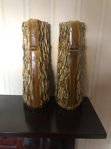 2 Arthur wood vintage pottery bracken vases