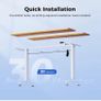 Electric Standing Desk, 120 x 60 cm Height Adjustable Sit Stand Desks with Splice Board and Memory Smart Pannel, Home Office Desk, Light Brown Image 2